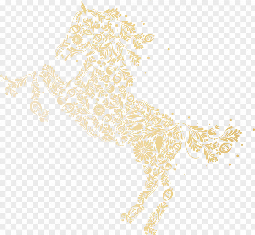 Creative Yellow Horse Icon PNG