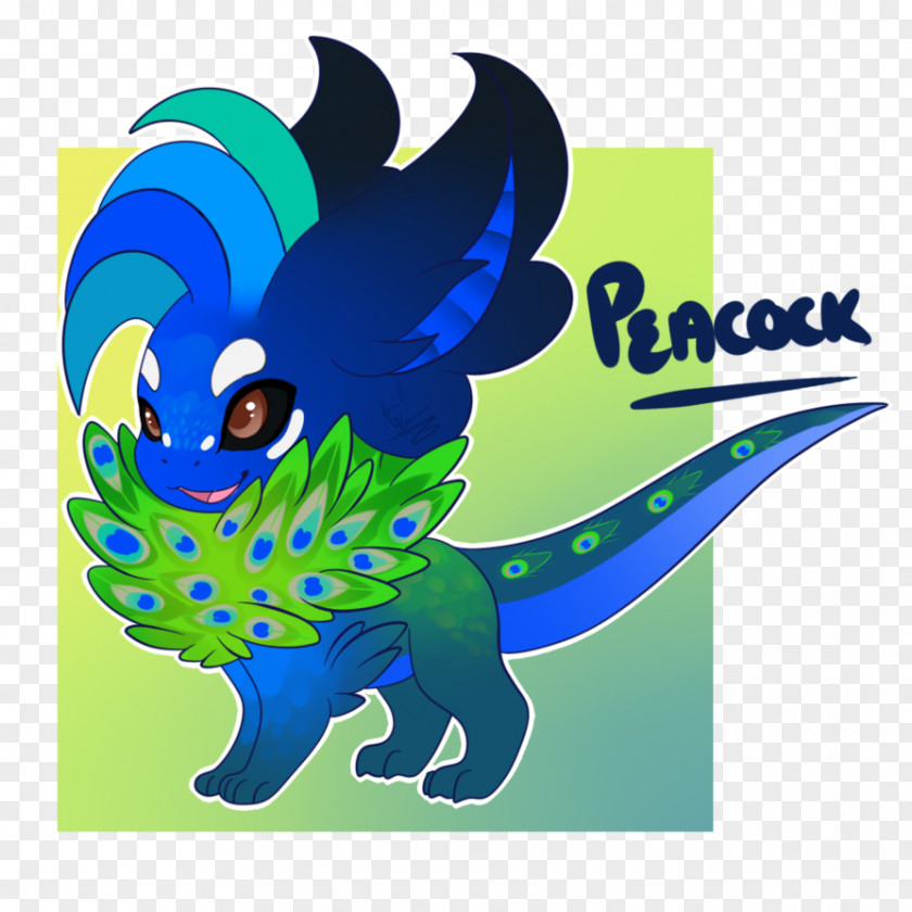 Peacock Cartoon Character Font PNG