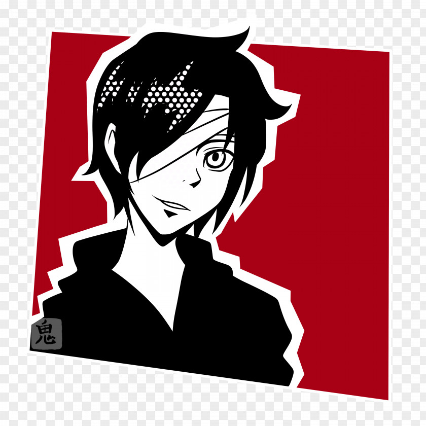Persona 5 Calling Card Real Life Clip Art Illustration Character Stencil Black PNG