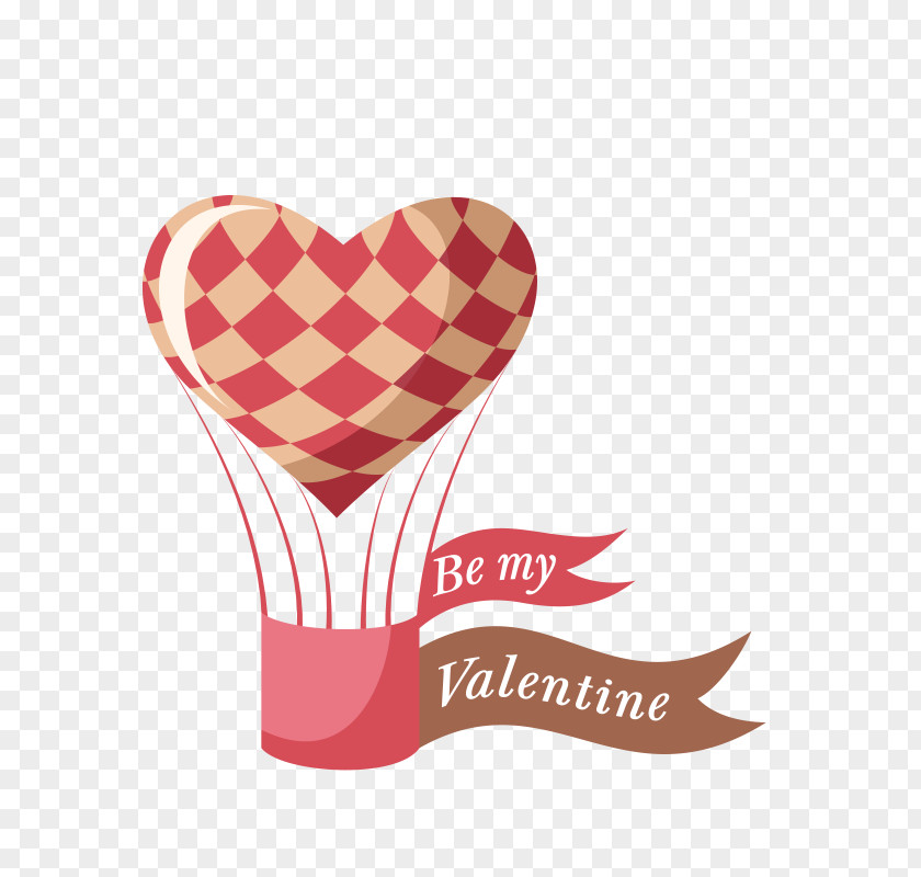 Heart-shaped Hot Air Balloon Valentines Day Heart Illustration PNG