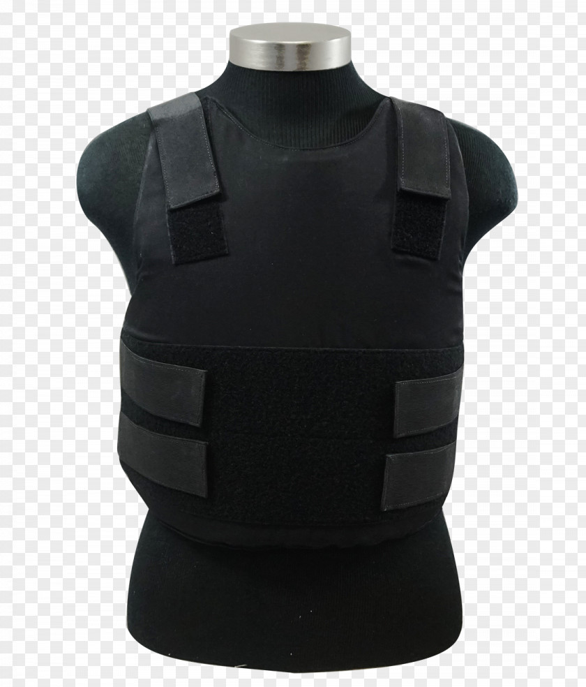 Black Vest Gilets Sleeve Security Guard Warranty PNG