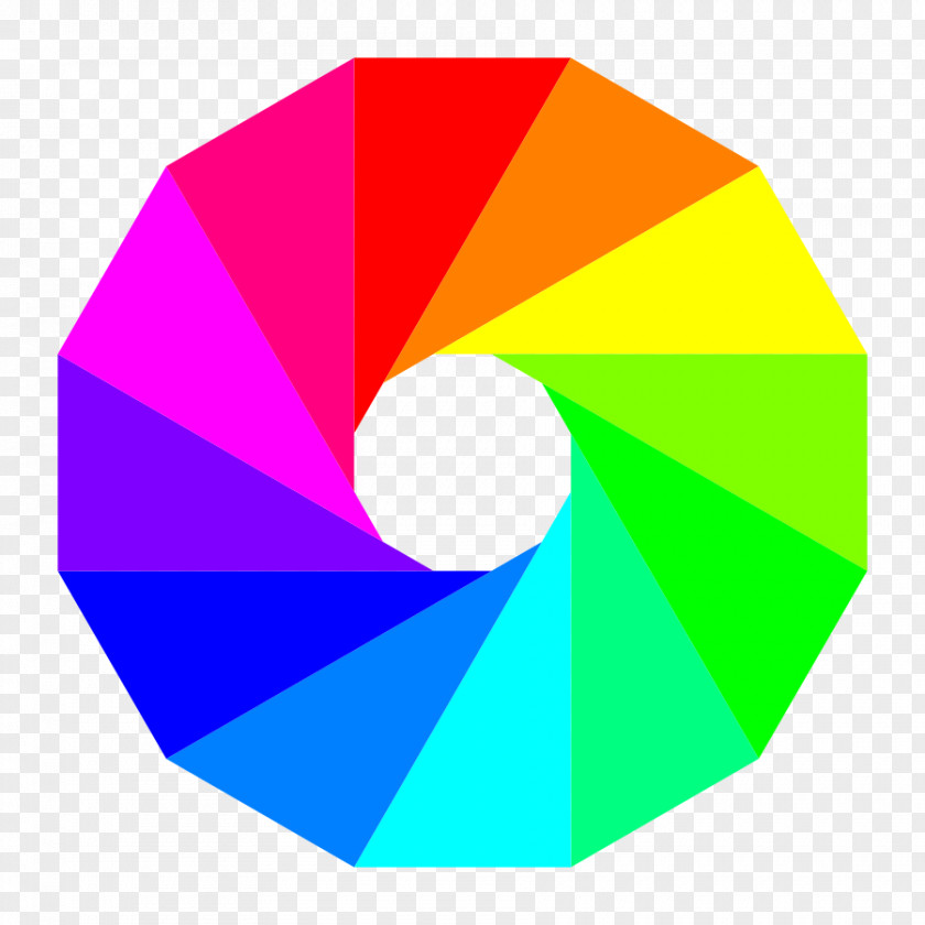 Colourful Triangles Number Color Wheel Clip Art PNG