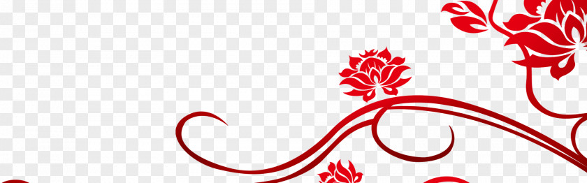 Floral Decoration Red Flower Pattern PNG