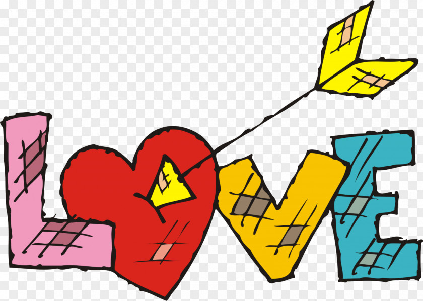I Love You Word Heart Clip Art PNG