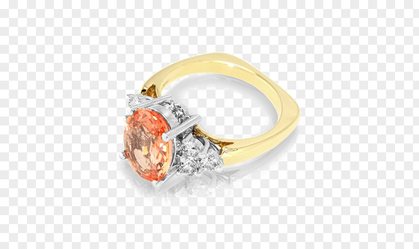 Ring Sapphire Padparadscha Jewellery Gemstone PNG