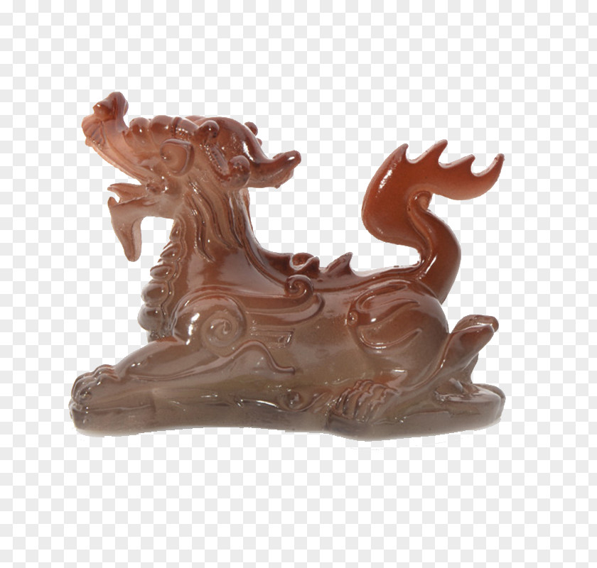 Tea Pet Lucky Dragon Figurine Wood Carving PNG