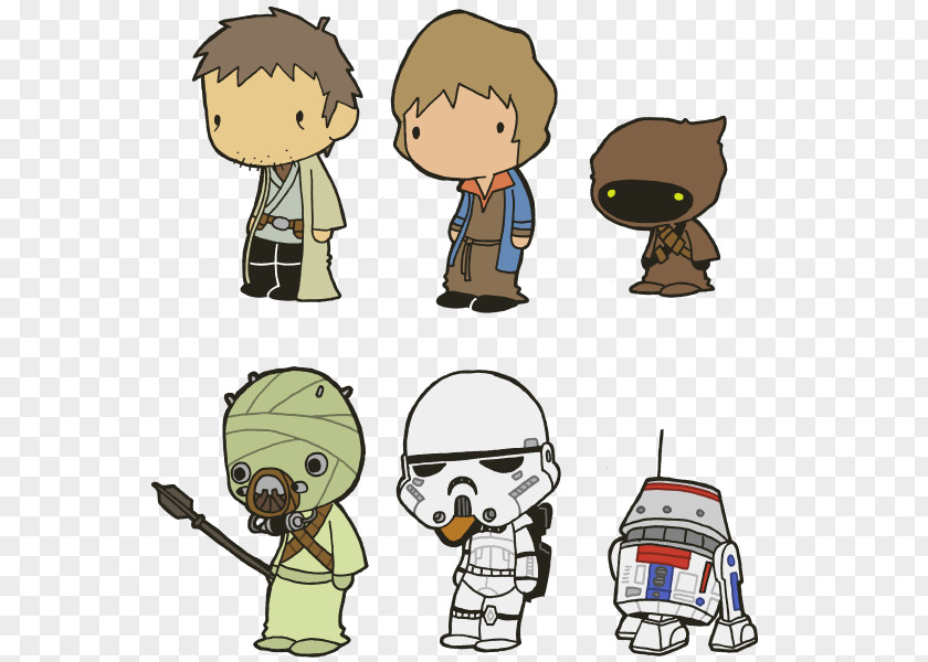 Doodle Stars Luke Skywalker Obi-Wan Kenobi Owen Lars Leia Organa Beru PNG