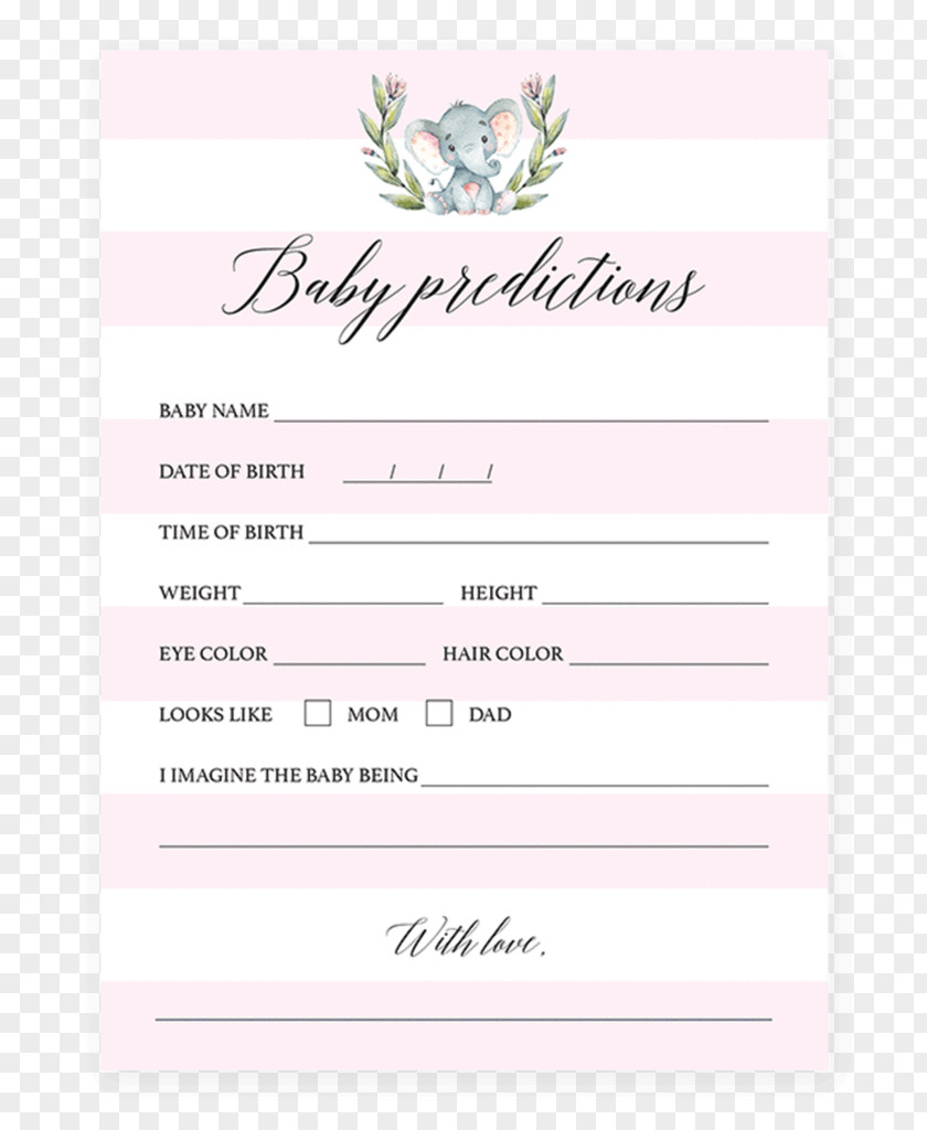 Elephant Baby Shower Wedding Invitation Infant Diaper Party PNG