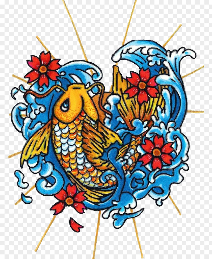 Koi Butterfly One Million Tattoos: Designs To Create And Color Irezumi PNG