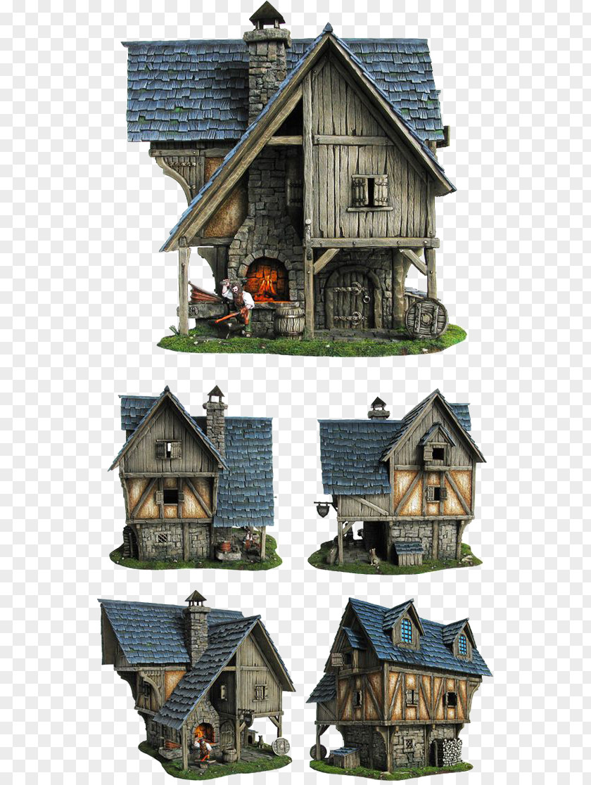 Retro House Middle Ages Forge Building Blacksmith PNG