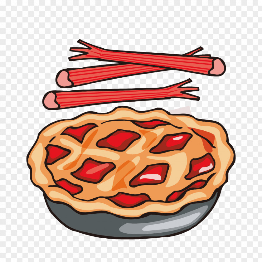 Bacon Painted Pattern Dishes Rhubarb Pie Strawberry Pumpkin Apple Clip Art PNG