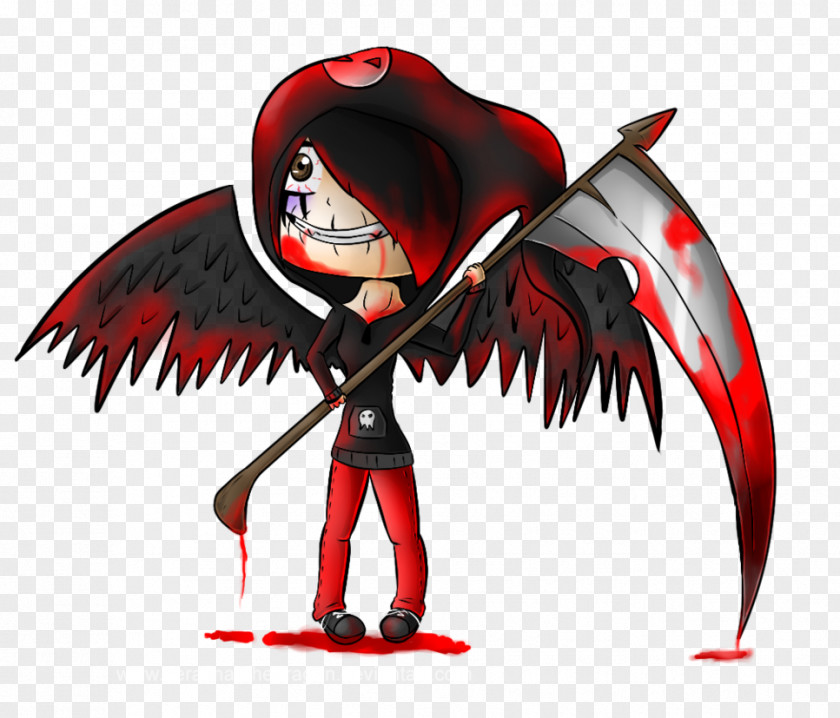 Blood Red Scythe Heart Drawing PNG