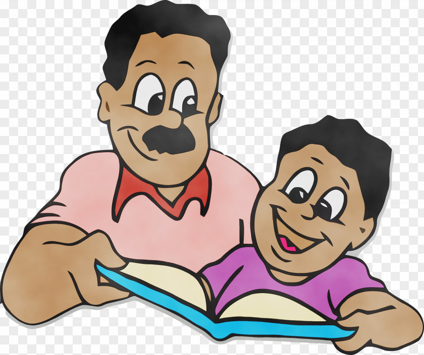Cartoon Child Reading Sharing Fun PNG