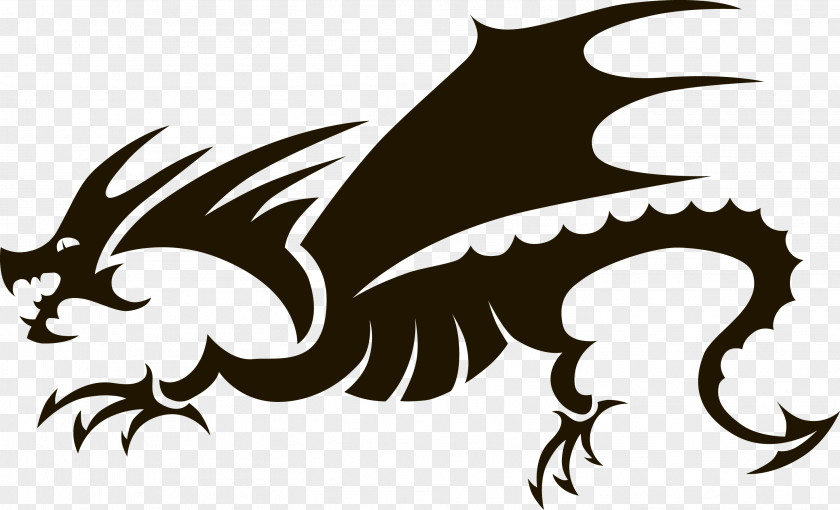 Silhouette Vector Dragon PNG