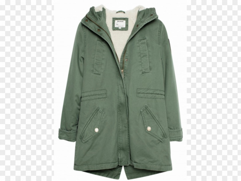 Khaki Green Jacket With Hood Zadig Overcoat Clothing Parka PNG