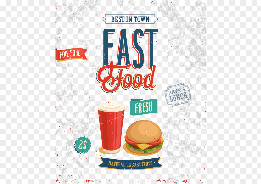 Menu Hamburger Fast Food Junk Poster PNG