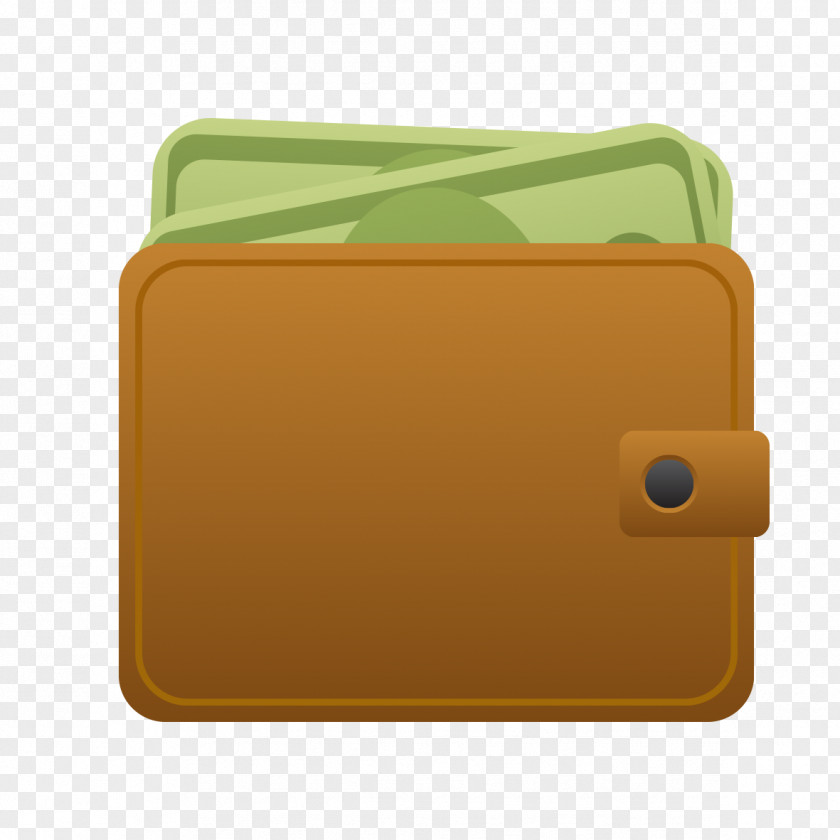 Brown Wallet Model Material Yellow Rectangle PNG