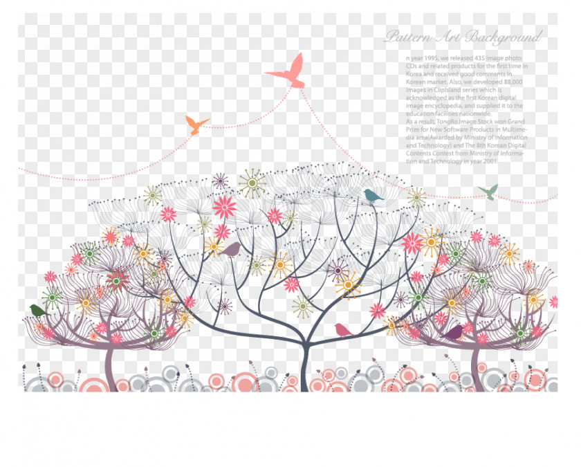 Envelopes Bird Tree Shading Flower Illustration PNG