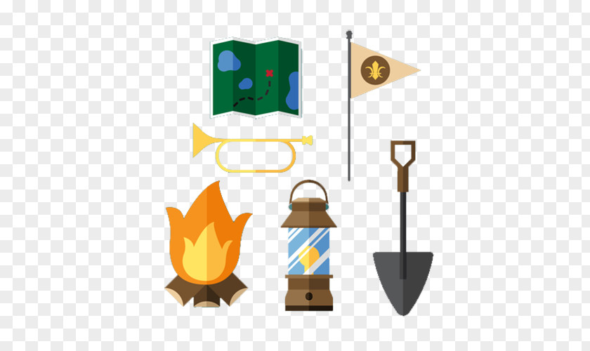 Speaker Shovel Flag Territory Camping Illustration PNG