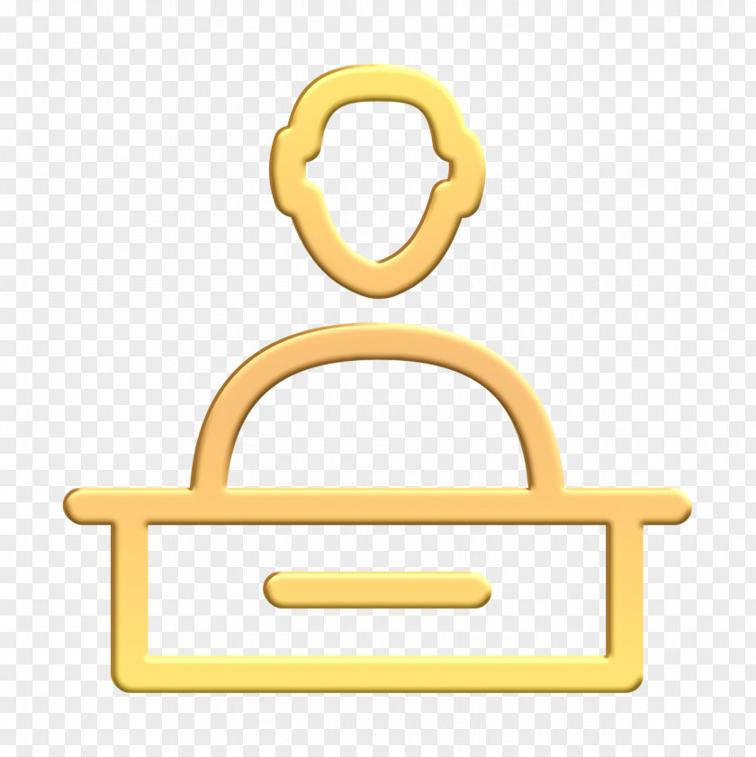 Yellow Receptionist Icon Front Desk Office Hotel Reception PNG