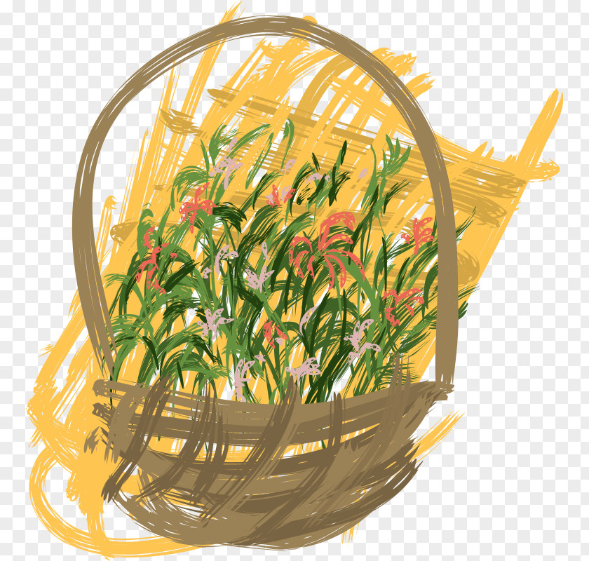 Flower Baskets Food Gift Clip Art PNG