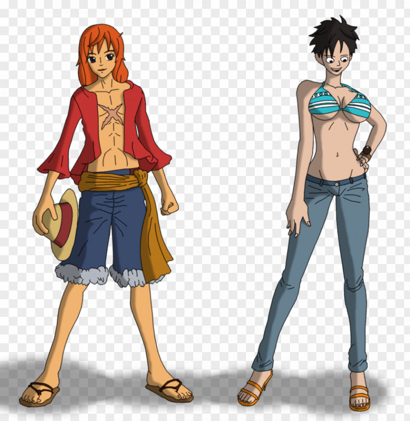 Monkey D. Luffy Nami One Piece: Grand Adventure Body Swap PNG