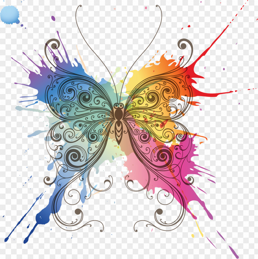 Butterfly Monarch Color PNG