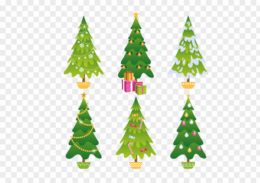 Creative Christmas Tree Diagram Cartoon Illustration PNG