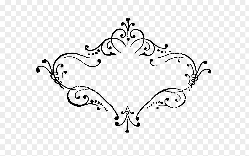 Fancy Line Scroll Ornament Clip Art PNG