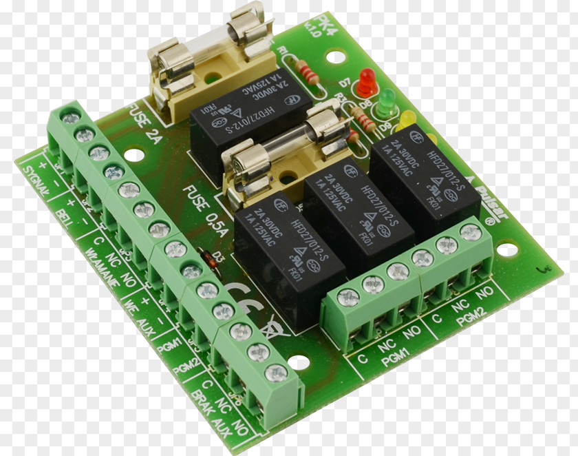 Microcontroller Power Supply Unit Relay Electrical Network Printed Circuit Boards PNG