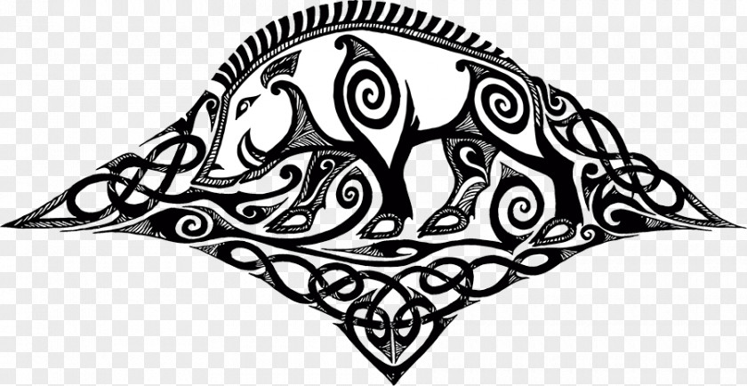 Boar Drawing Wild Celtic Knot Tattoo Art Celts PNG