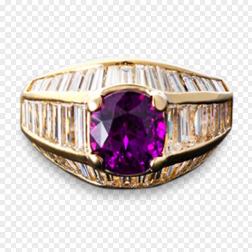 Ring Sapphire And Diamond Amethyst PNG