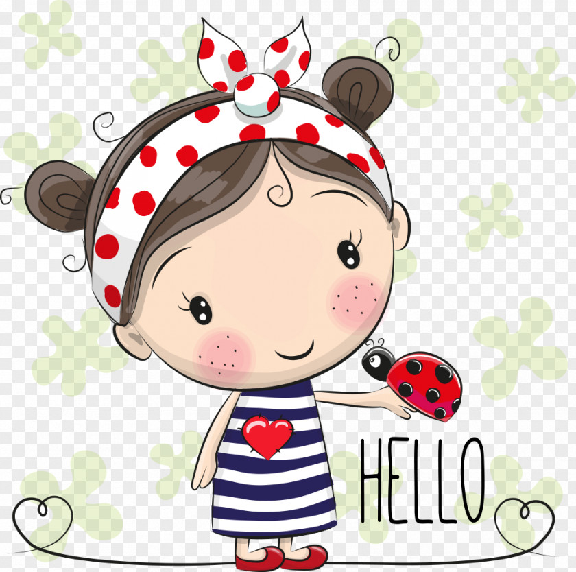 Vector Ladybug And Girls Cartoon Shutterstock Royalty-free PNG