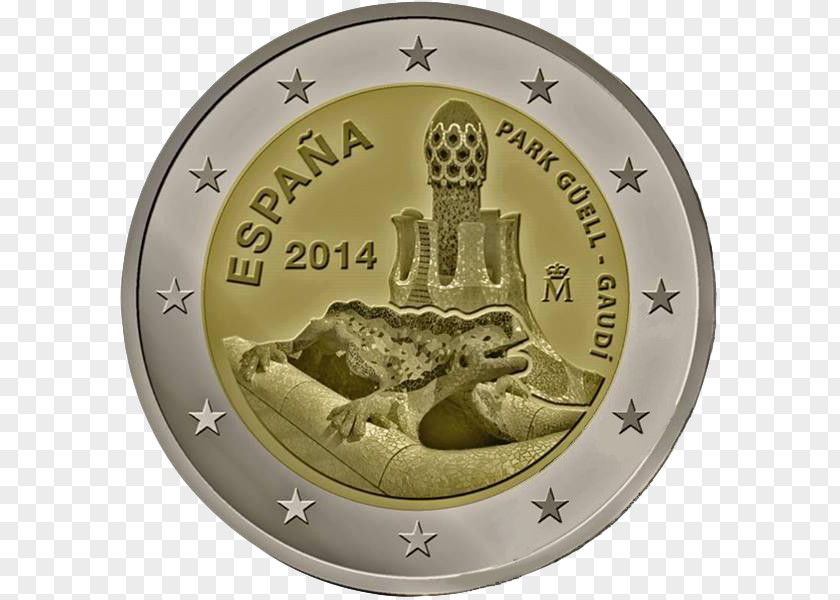 Coin 2 Euro Vatican City Park Güell Coins PNG