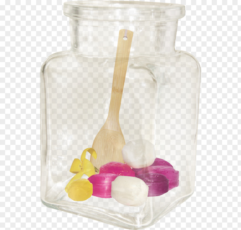 Glass And Candy In The Wooden Spoon Bottle Jar PNG