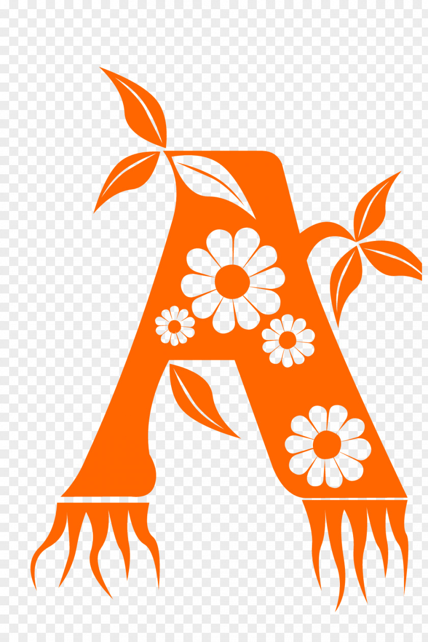 Letter A Floral Style. PNG