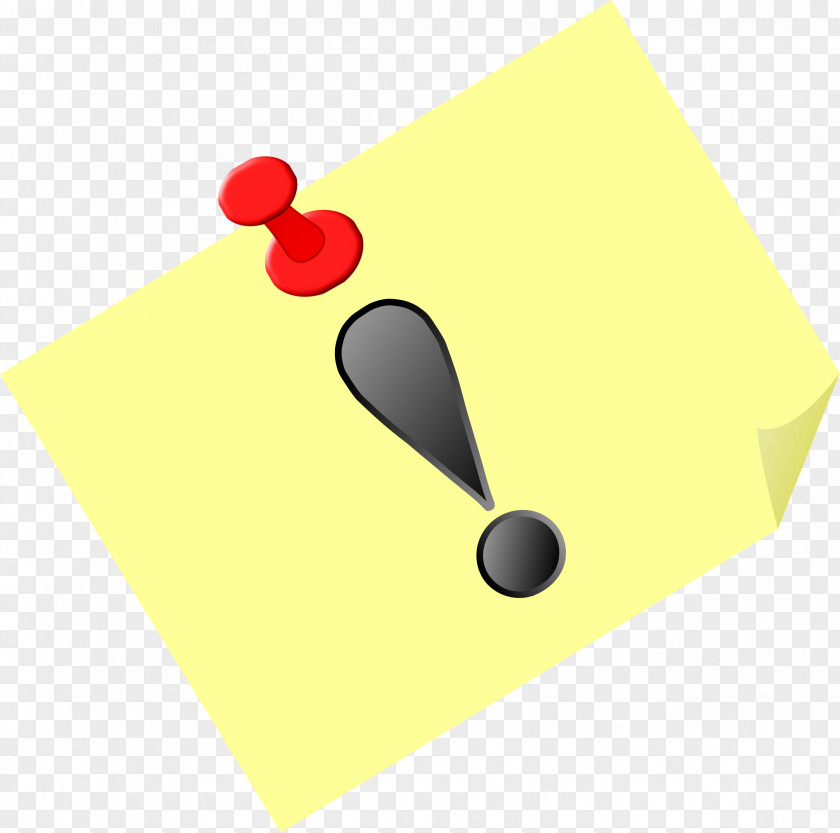 Pushpin Post-it Note Exclamation Mark Clip Art PNG