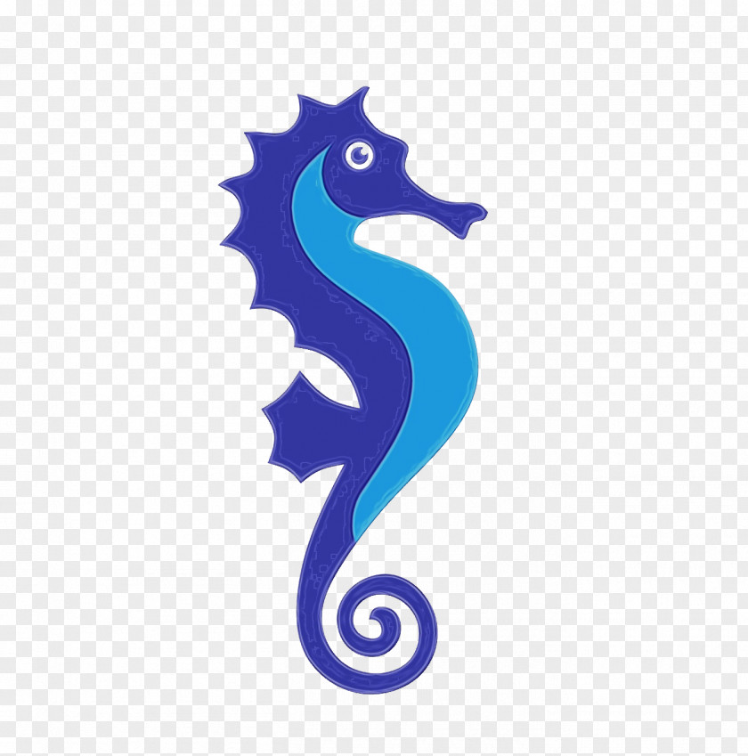 Seahorses Logo Cobalt Blue Font Meter PNG