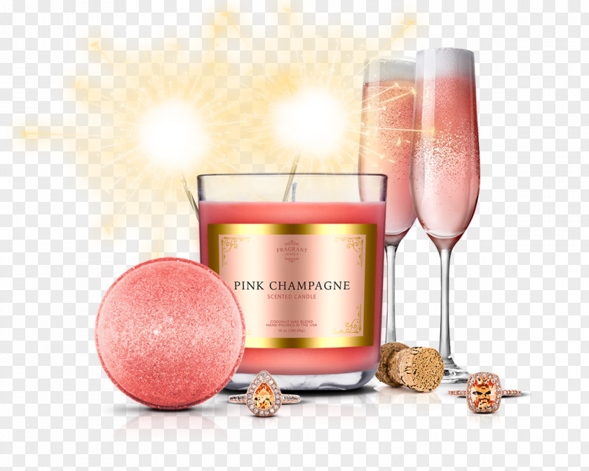 Champagne Rosé Fragrant Jewels Wax Alcoholic Drink PNG