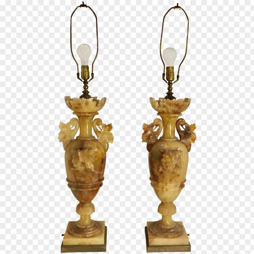 Italian Pottery Lamps Brass Bronze 01504 PNG