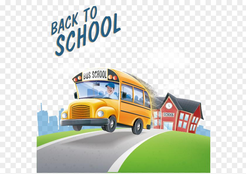 Vector School Bus Back To Driver PNG