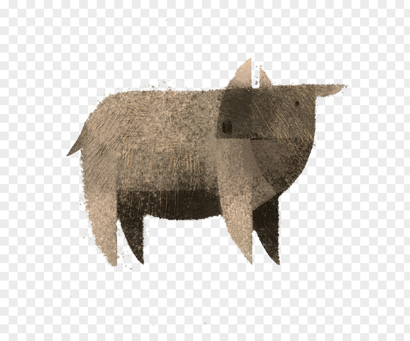 Hand-painted Style Personality Wild Boar Illustrator Art Illustration PNG