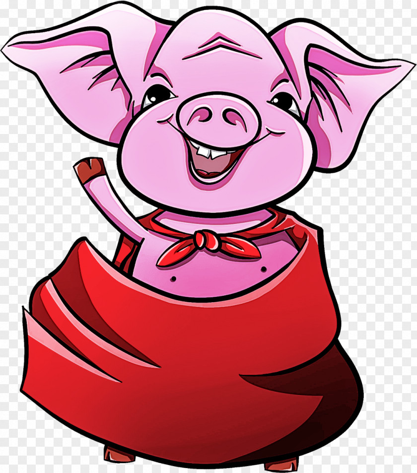 Cartoon Pink Suidae Snout Smile PNG