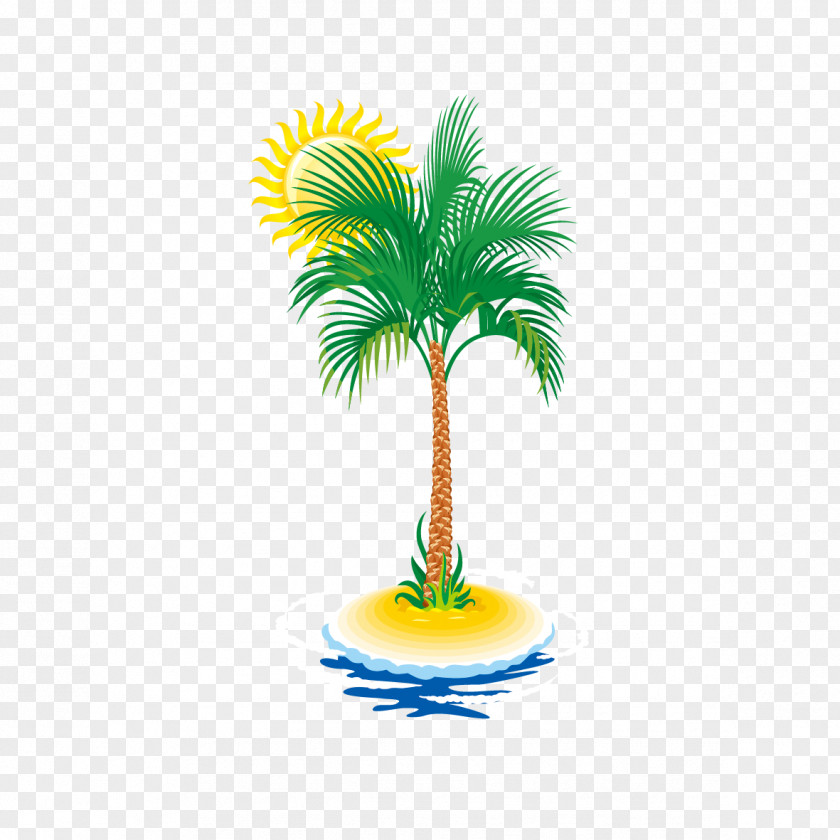 Creative Summer Coconut Tree Euclidean Vector Arecaceae PNG