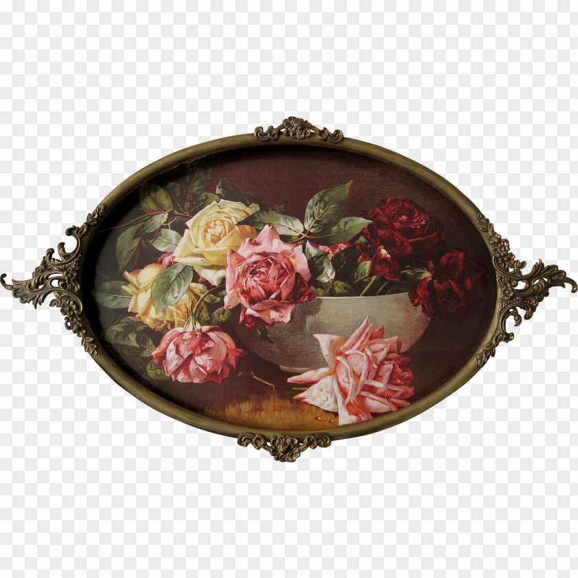 Victorian Roses In A Bowl Printmaking Painting Canvas Print PNG