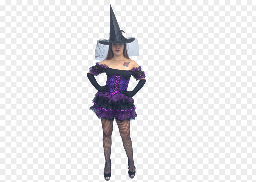 Witch Costume Witchcraft Halloween Purple PNG