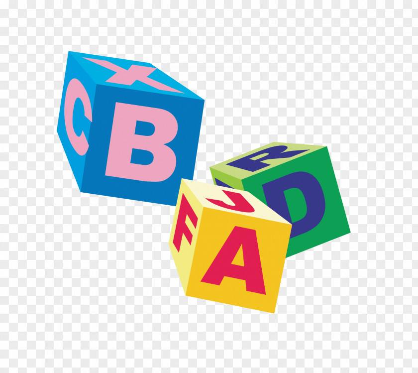 Cartoon Alphabet Blocks Toy Vector Material Cube Letter Block PNG