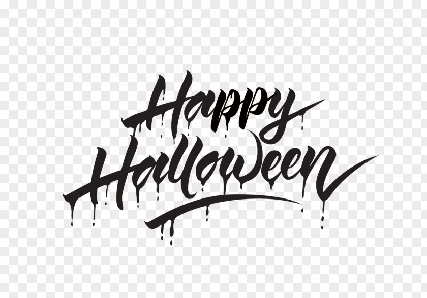 Have Artistic Character Happy Halloween Calligraphy PNG