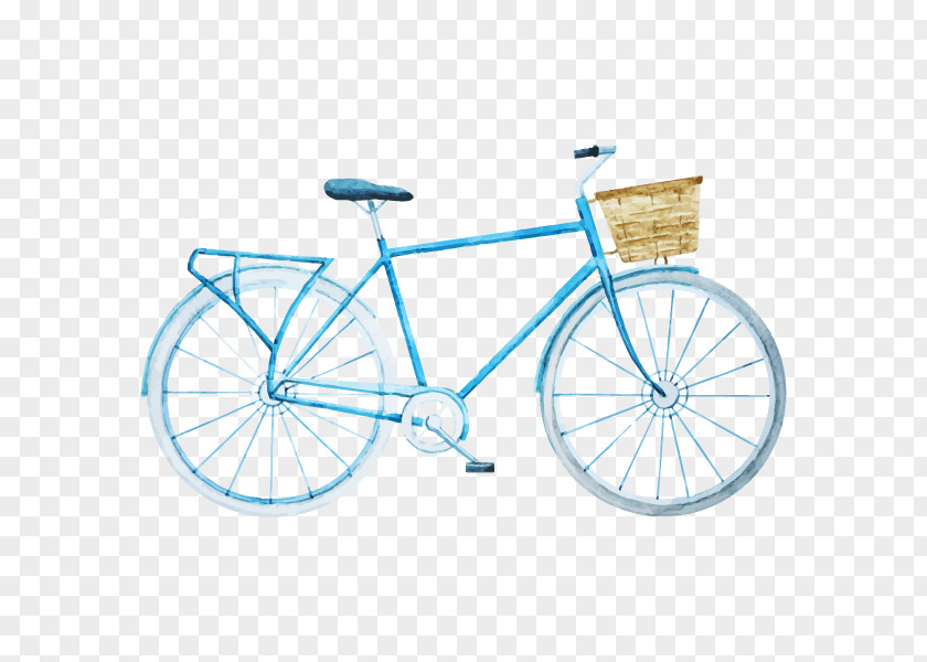 Bicycle Watercolor Painting PNG