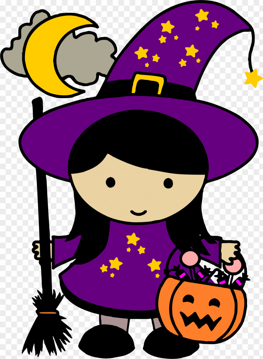 Cute Witch Halloween Witchcraft Clip Art PNG